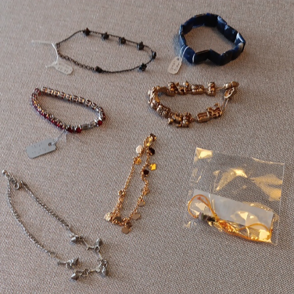Goldtone and Silvertone Bracelet Collection with Charms and Beads - Picture 6 of 6